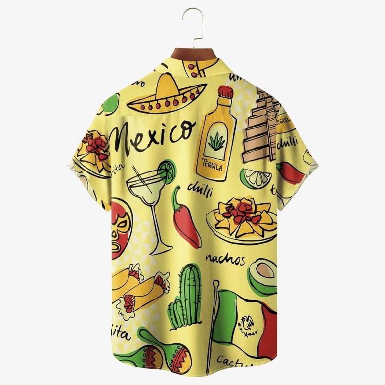 Mexican Tacos, Tequila And Chilli Pattern - Hawaiian Shirt For Men And Women Summer Gifts