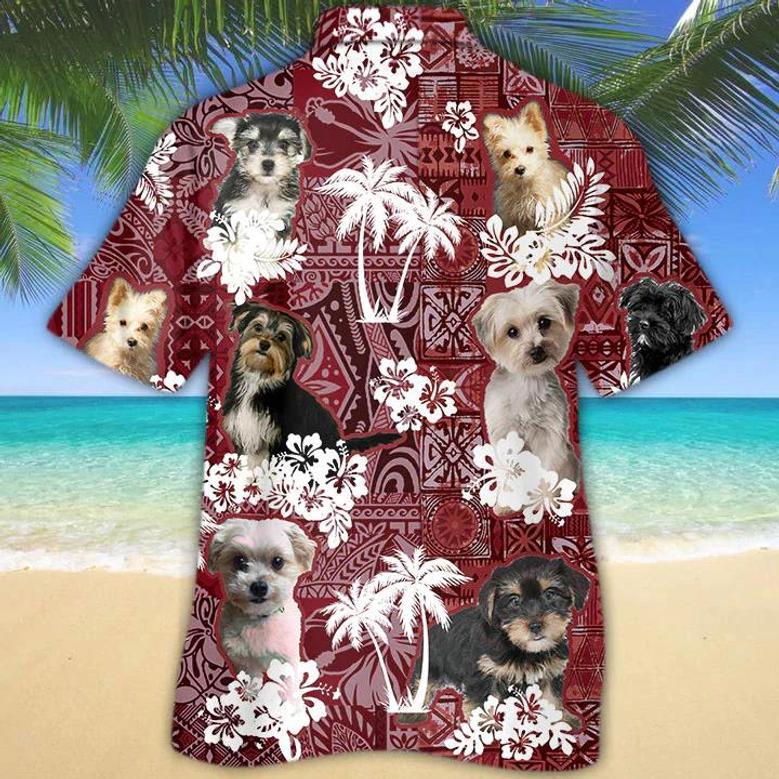 Morkie Hawaiian Shirt, Gift For Dog Lover Shirts, Men's Hawaiian Shirt, Summer Hawaiian Aloha Shirt Summer Gifts