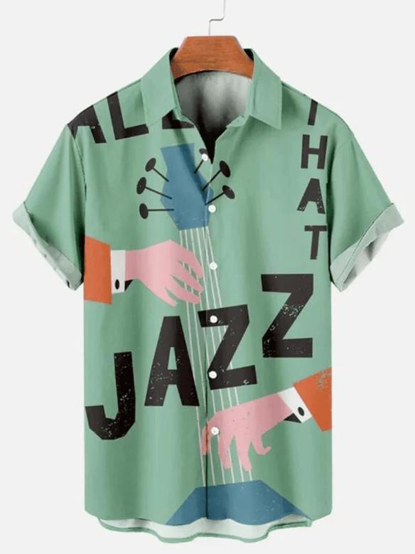 Music Elements Fashion Print Beach Short-Sleeved , Summer Gift For Women, Men Unisex Hawaiian Shirt Aloha Shirt