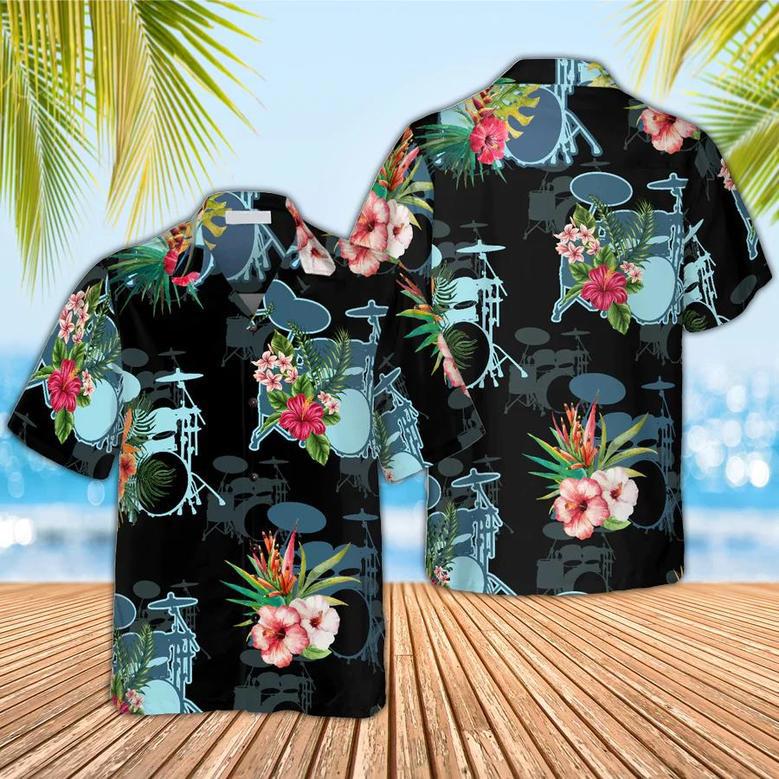 Musical Instrument Drums , For Men And Women Unisex Hawaiian Shirt Aloha Shirt