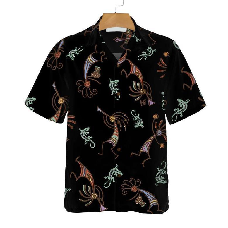 Native American Kokopelli Lizard Tribal Hawaiian Shirt, Funny Native American Indian Shirt Summer Gifts