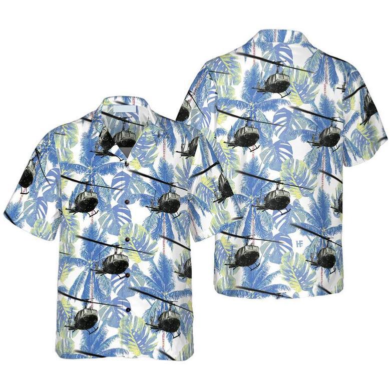 Navy Bell Twin Huey Hawaiian Shirt For Men Summer Gifts