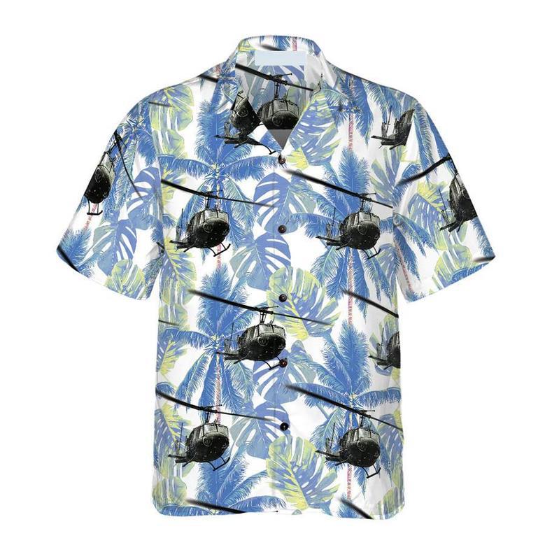 Navy Bell Twin Huey Hawaiian Shirt For Men Summer Gifts