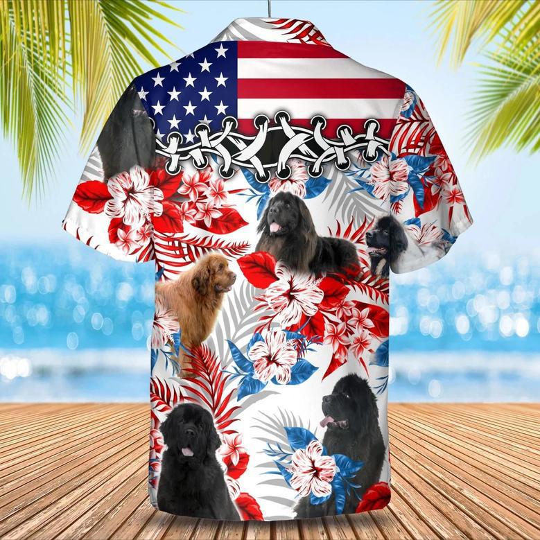 Newfoundland Flower American Flag Hawaiian Shirt, Summer Aloha Shirt, Men Hawaiian Shirt, Gift For Summer Summer Gifts