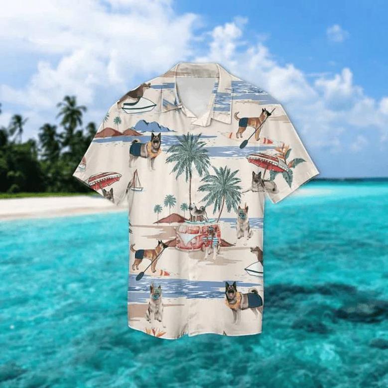 Norwegian Elkhound Summer Beach Hawaiian Shirt, Hawaiian Shirts For Men Women Short Sleeve Aloha Beach Shirt Summer Gifts