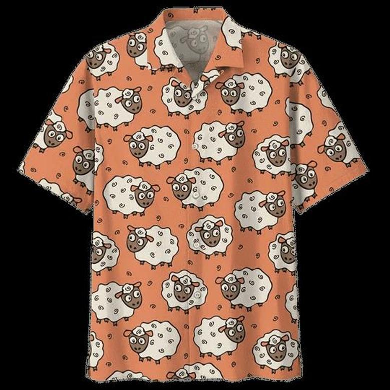 Orange Sheep Illustration Design Hawaiian Shirt Summer Gifts