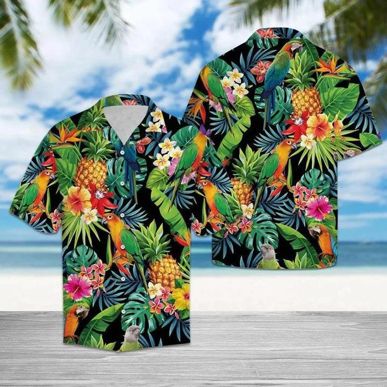 Parrot Bird Species Pineapple Design Hawaiian Shirt Summer Gifts