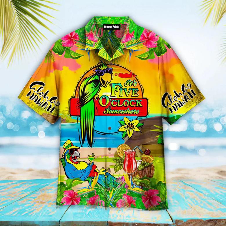 Parrot It's 5 O'clock Somewhere Aloha S For Men And Women Unisex Hawaiian Shirt Aloha Shirt