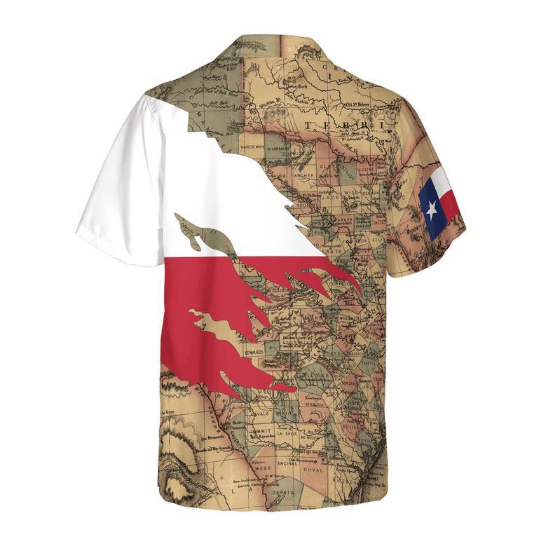 Patriotic Texas Hawaiian Shirt For Men, Texas Flag Shirt, Proud Texas Map Pattern Shirt For Men Summer Gifts