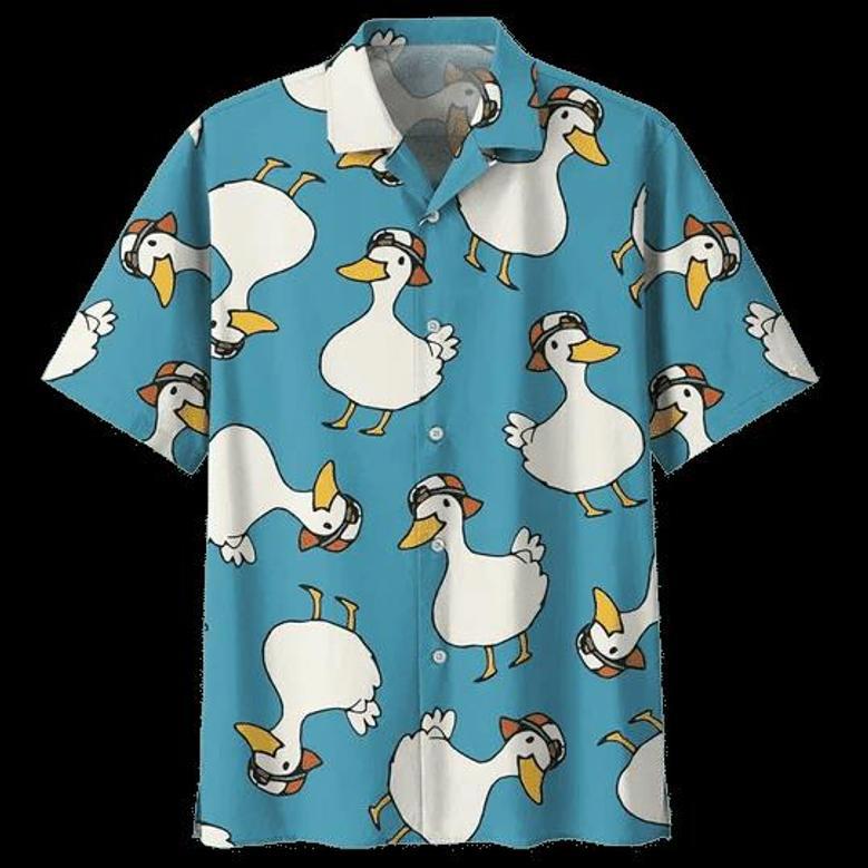 Plump Duck Background Hawaiian Shirt Summer Gifts