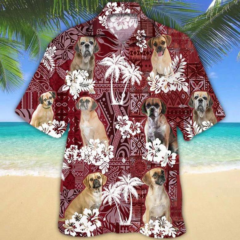 Portuguese Water Dog Red Hawaiian Shirt, Gift For Dog Lover Shirts, Men's Hawaiian Shirt, Summer Hawaiian Aloha Shirt Summer Gifts