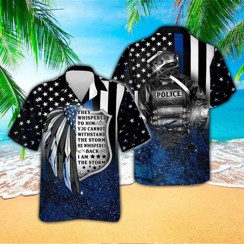 Proud Of Thin Blue Police , Gift For Police Unisex Hawaiian Shirt Aloha Shirt