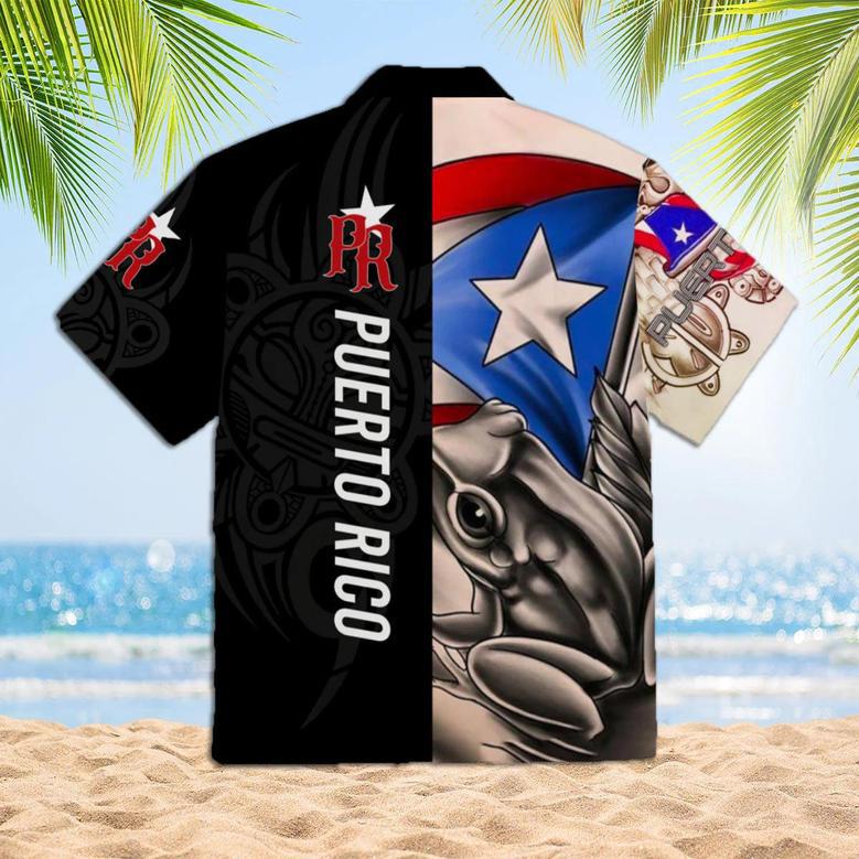 Puerto Rico Caribbean Frog Black Aloha S For Men And For Women Unisex Hawaiian Shirt Aloha Shirt