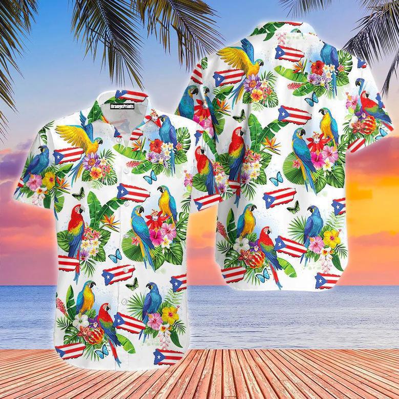 Puerto Rico Parrots Tropical Aloha S For Men & For Women Unisex Hawaiian Shirt Aloha Shirt