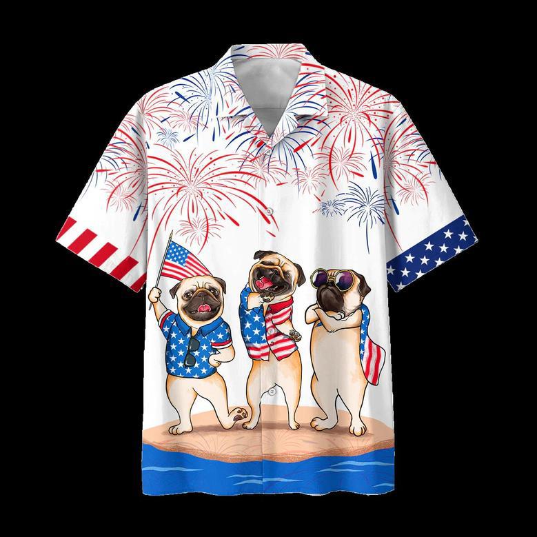 Pug Of July Hawaiian Shirt - Independence Day Is Coming, Usa Patriotic Hawaiian Shirt Summer Gifts