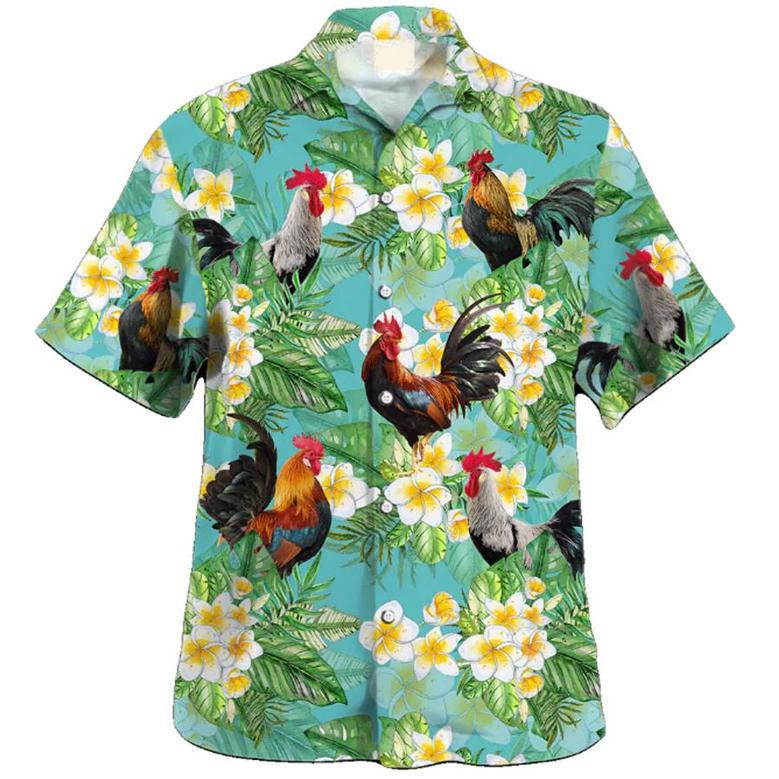 Rooster Tropical , Chicken , Animal S, Farmer Shirt For Men And Women Unisex Hawaiian Shirt Aloha Shirt