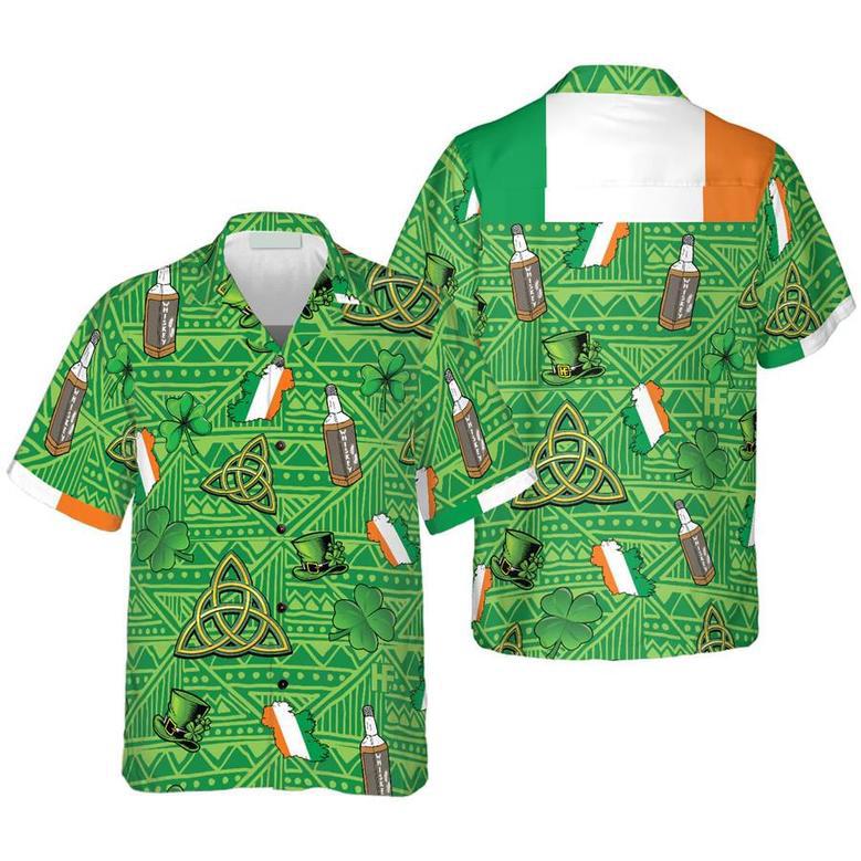 Saint Patrick's Day Shamrock Celtic Cross Harp Irish Hawaiian Shirt, Shamrock And Green Hat Ireland Hawaiian Shirt Summer Gifts