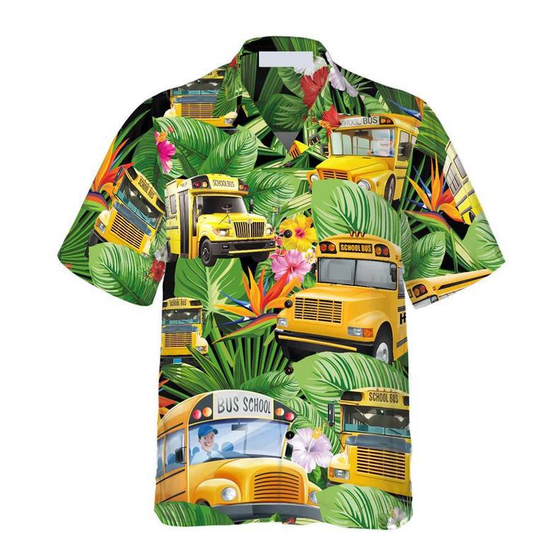 School Buses Hawaiian Shirt For Men Summer Gifts