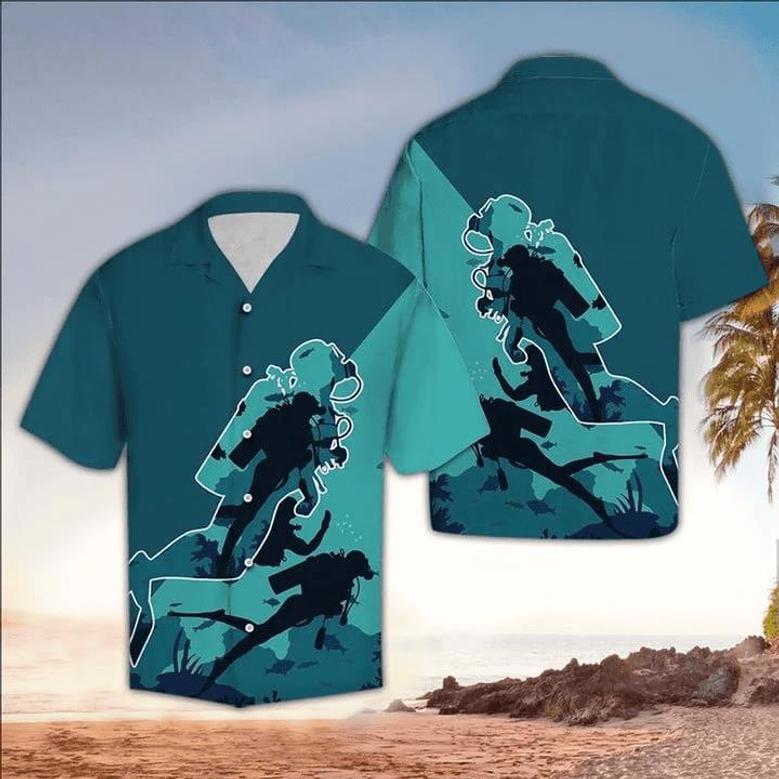 Scuba Apparel, Scuba Button Up Shirt, Scuba Hawaiian Shirt, Perfect Scuba Clothing Unisex Hawaiian Shirt Aloha Shirt