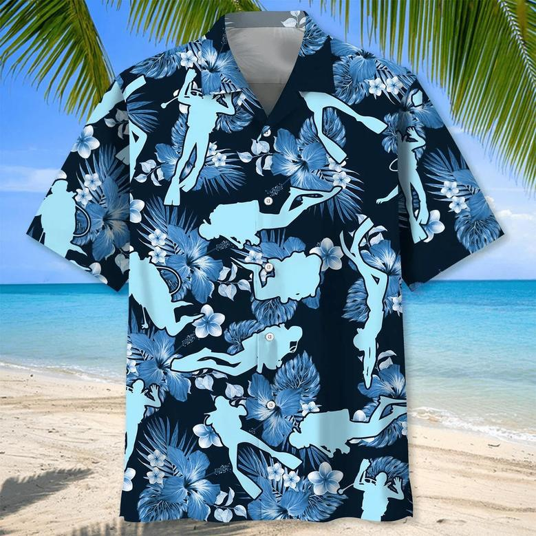 Scuba Diving Blue Nature , Scuba Diving Shirt, Scuba Diver Shirt, For Men And Women Unisex Hawaiian Shirt Aloha Shirt