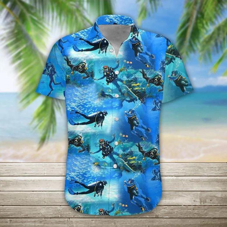 Scuba Diving For Men And Women Unisex Hawaiian Shirt Aloha Shirt