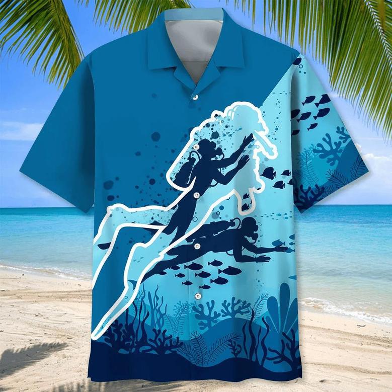 Scuba Diving Nature For Men, Scuba Diving Life Shirt, Scuba Diving Gifts Unisex Hawaiian Shirt Aloha Shirt