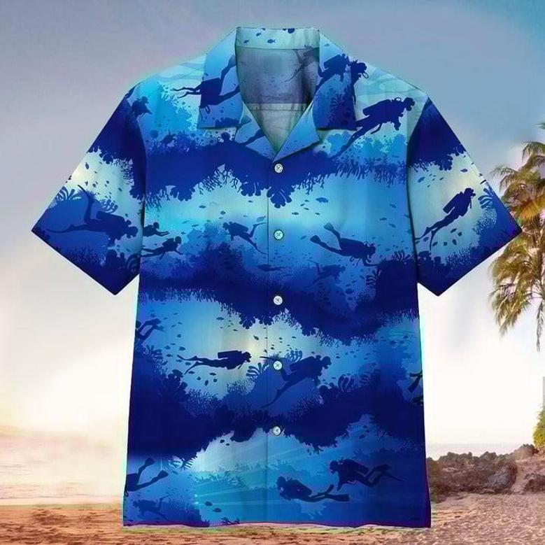 Scuba For Men And Women, Scuba Shirt For Scuba Lover, Perfect Gift Ideas For Scuba Lover Unisex Hawaiian Shirt Aloha Shirt