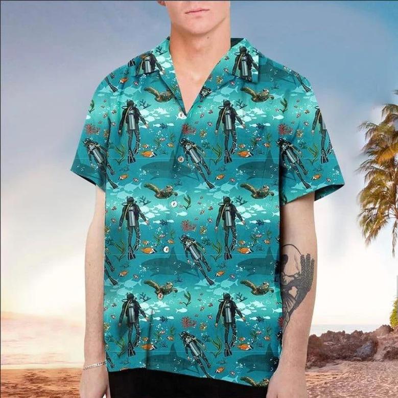 Scuba For Men And Women, Scuba Shirt For Scuba Lover, Perfect Gift Ideas For Scuba Lover Unisex Hawaiian Shirt Aloha Shirt