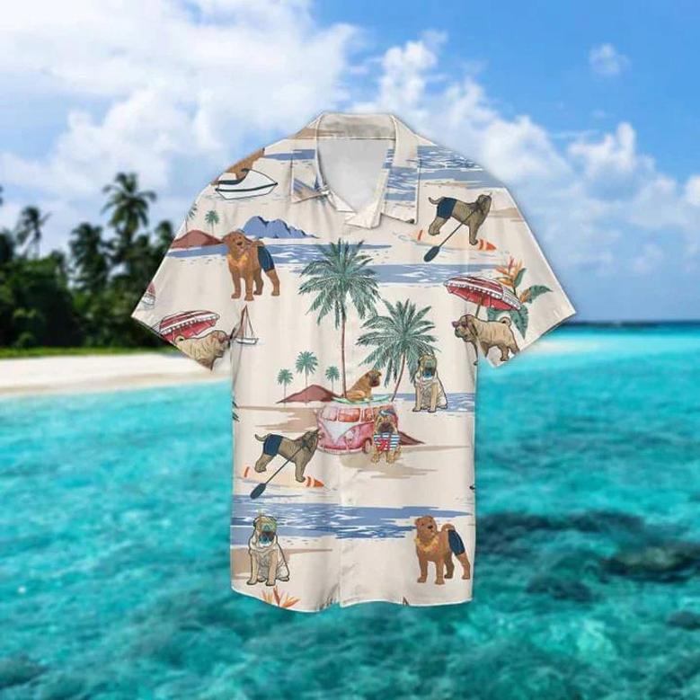 Shar Pei Summer Beach Hawaiian Shirt, Hawaiian Shirts For Men Women Short Sleeve Aloha Beach Shirt Summer Gifts