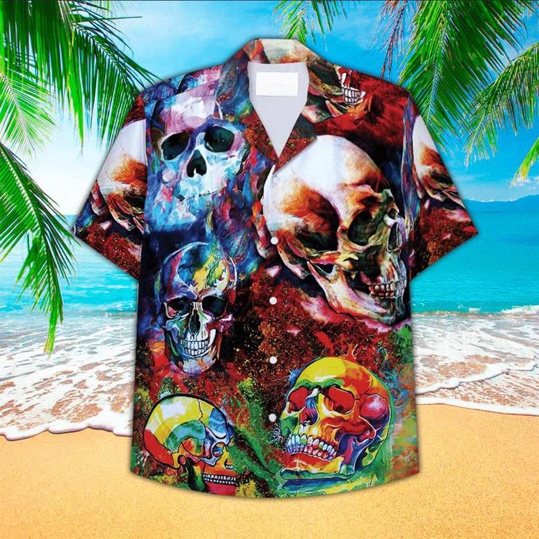 Skull Hawaii Shirt, Perfect For Skull Lover, For Men Unisex Hawaiian Shirt Aloha Shirt