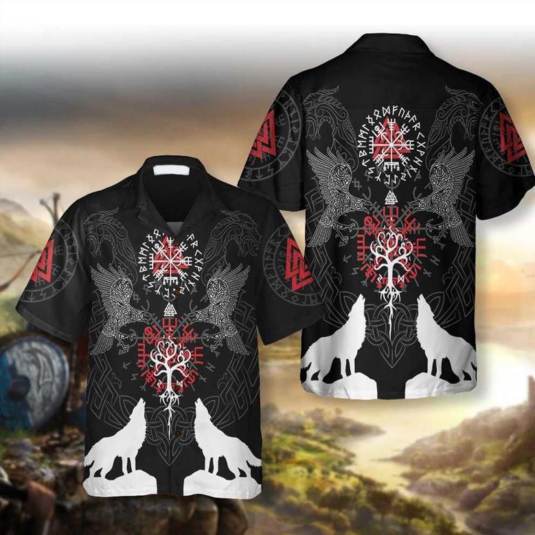 Son Of Odin Viking Hawaiian Shirt, Viking Shirt, Viking Axe Pattern Shirt Summer Gifts