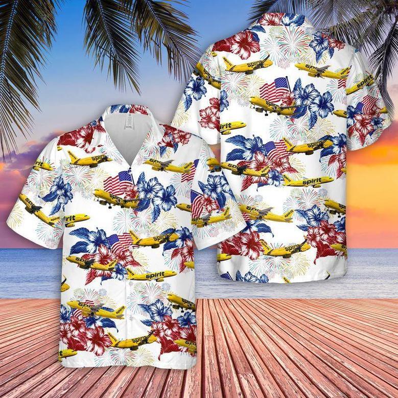 Spirit Airlines Airbus Of July Unisex Hawaiian Shirt Aloha Shirt