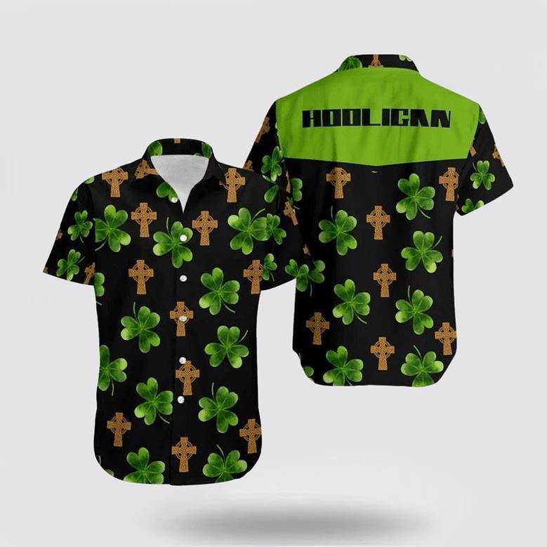 St Patrick�S Day Hawaiian Shirt, Hooligan Shamrock Irish Cross Patrick's Day Hawaiian Shirt Summer Gifts