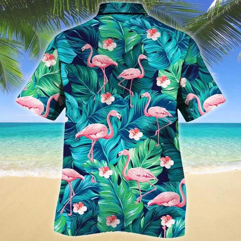 Stunning Flamingo Lovers Gift Summer Beach Palm Tree Hawaiian Shirt, Summer Aloha Hawaii Shirt For Men Women Summer Gifts