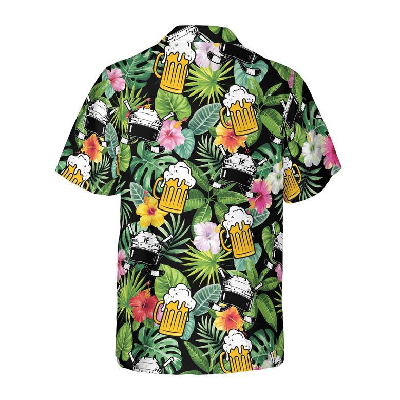 Summer Colorful Hockey And Beer Hawaiian Shirt For Men And Women Summer Gifts