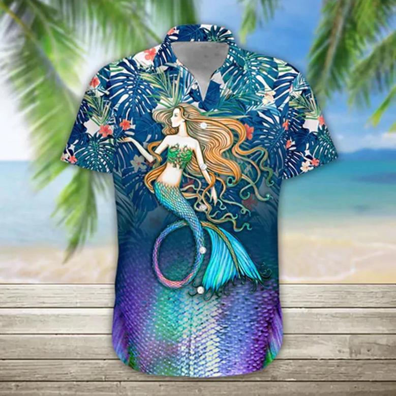 Summer Mermaid Hawaiian Shirt, Hawaiian Shirt For Women Summer Gifts