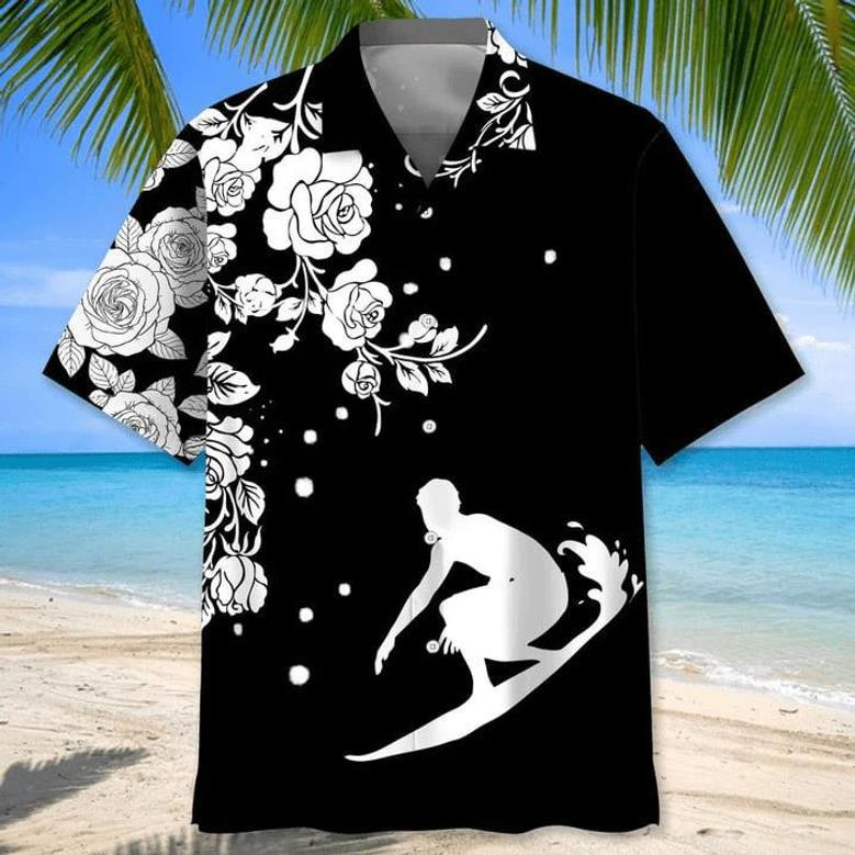 Surfing Hawaiian Nature , Aloha Shirts Short Sleeve Beach Holiday Casual Shirts Unisex Hawaiian Shirt Aloha Shirt