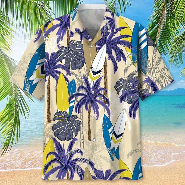 Surfing Hawaiian Nature , Aloha Shirts Short Sleeve Beach Holiday Casual Shirts Unisex Hawaiian Shirt Aloha Shirt