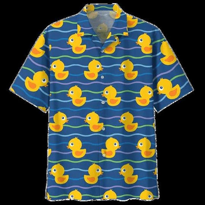 Swimming Duck Background Hawaiian Shirt, Duck Hawaii Shirt, Duck Shirt For Family Summer Gifts