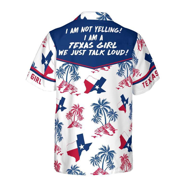 Texas Flag And Palm Tree Pattern Texas Girl Shirt, Patriotic Texas Hawaiian Shirt For Men And Women Summer Gifts