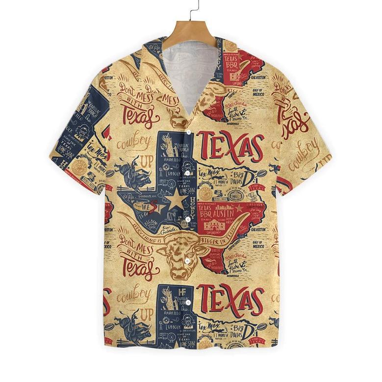 Texas Hawaiian Shirt Don�T Mess With Texas Longhorns, Hawaiian Shirts For Men, Women Summer Gifts