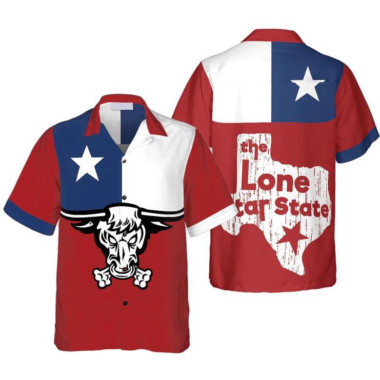 Texas Longhorns Hawaiian Shirt, The Lone Star State Of Texas Flag Shirt, Texas Home Shirt For Men Summer Gifts