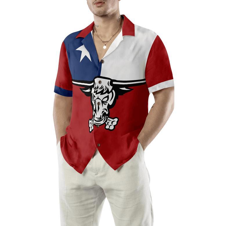 Texas Longhorns Hawaiian Shirt, The Lone Star State Of Texas Flag Shirt, Texas Home Shirt For Men Summer Gifts