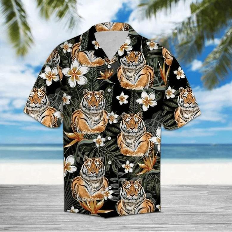 Tiger With Plumeria In Forest Hawaiian Shirt Summer Gifts