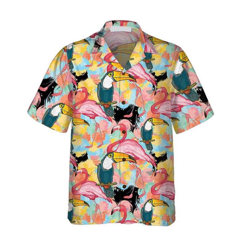 Toucan & Palm Branches Hawaiian Shirt, Tropical Toucan Shirt For Adults, Cool Toucan Print Shirt Summer Gifts