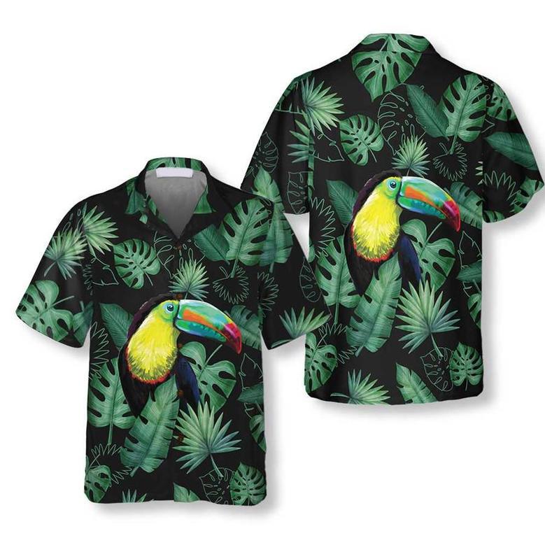 Toucan & Palm Branches Hawaiian Shirt, Tropical Toucan Shirt For Adults, Cool Toucan Print Shirt Summer Gifts