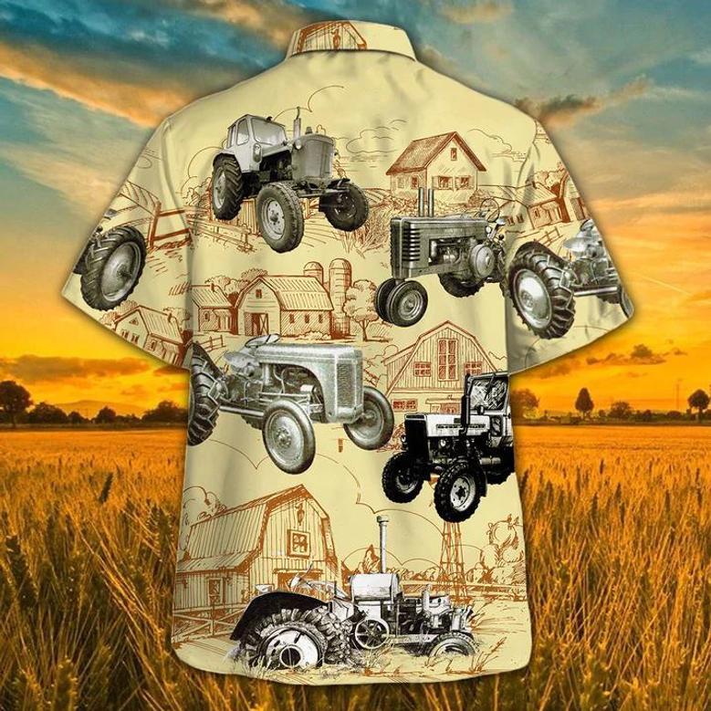 Tractor Farm Vintage Hawaiian Shirt, Animal Farm Tractor Men Hawaiian Shirts For Men, Women Summer Gifts