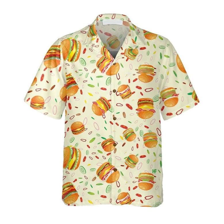 Tropical Burger Aloha Hawaiian Shirt, Funny Hamburger Shirt For Men & Women Summer Gifts