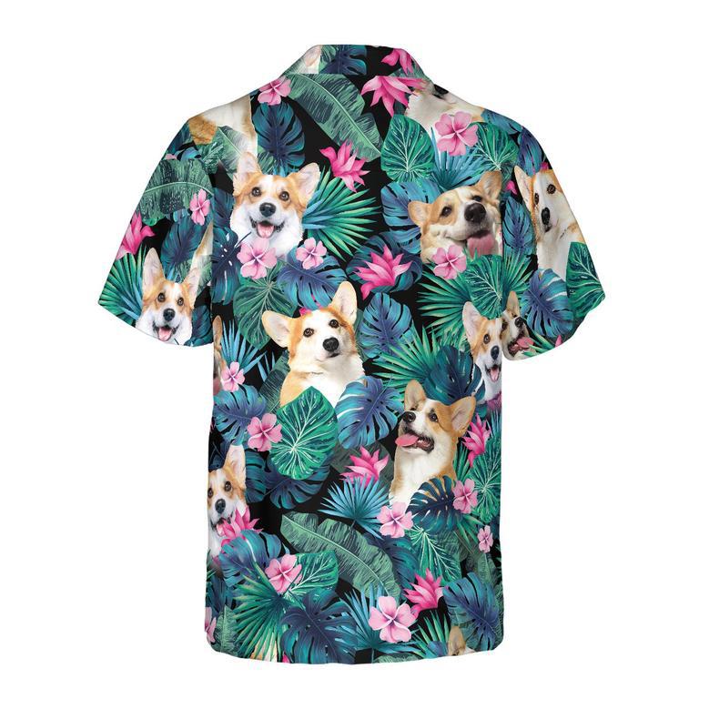 Tropical Corgi Dog Shirt For Men Hawaiian Shirt For Men Summer Gifts