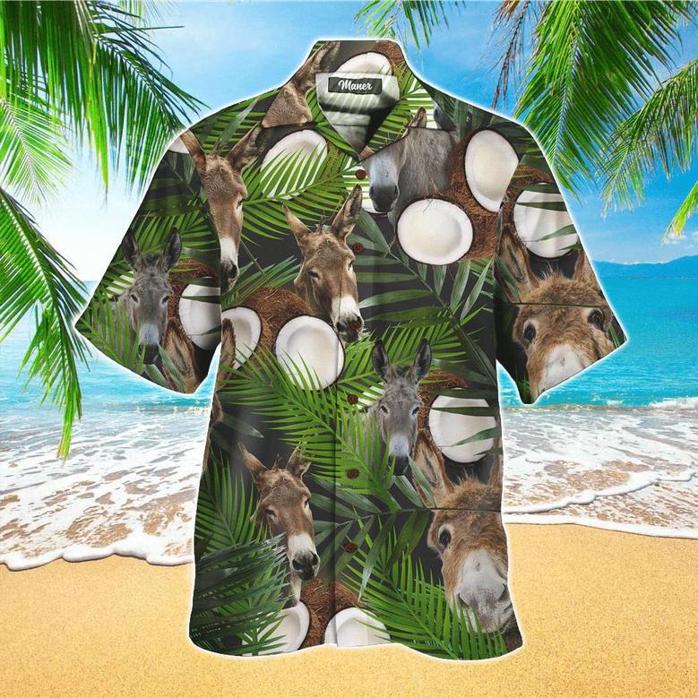 Tropical Donkey , For Men And Women Unisex Hawaiian Shirt Aloha Shirt